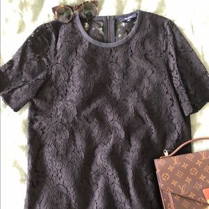 Madewell black lace top